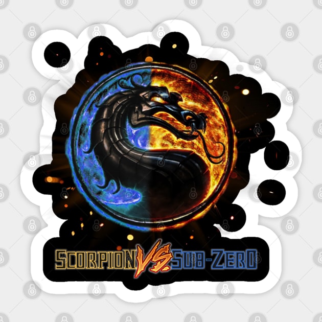 Scorpion vs Sub Zero team Mortal Kombat Pro Kompetition Sticker by Pannolinno